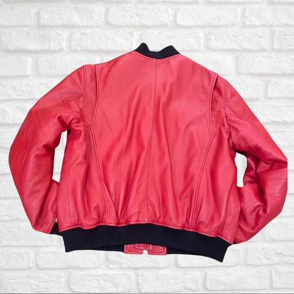 NEW DaRucci Light Weight Leather Jacket- Red, Size 4XL - Picture 2 of 14